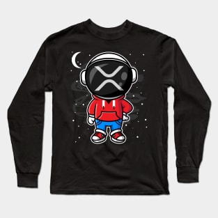 Hiphop Astronaut Ripple XRP Coin To The Moon Crypto Token Cryptocurrency Wallet HODL Birthday Gift For Men Women Long Sleeve T-Shirt